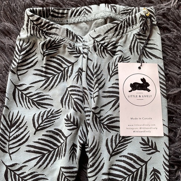 3/$20! NWT LITTLE & LIVELY LEGGINGS 3-6 months palm leaf design - Picture 2 of 7